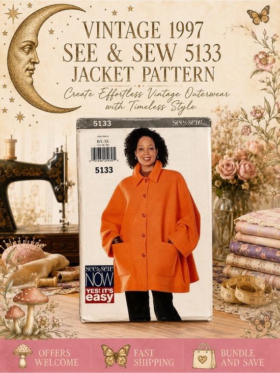 See & Sew Other - Vintage 1997 See & Sew 5133 Uncut Jacket Pattern L-XL
